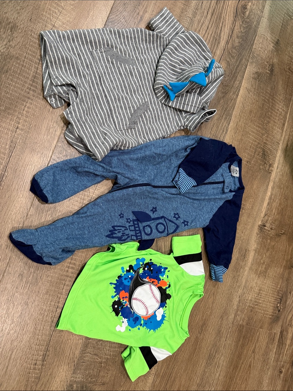 Kids Green Baseball Graphic One-Piece Bodysuit